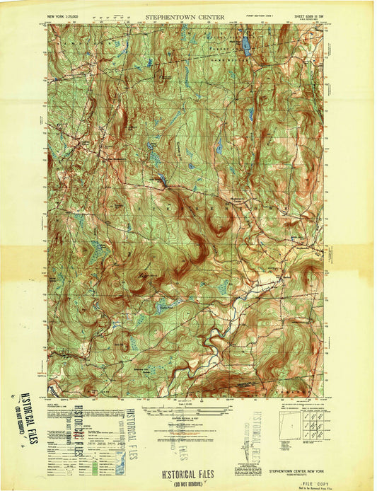 Classic USGS Stephentown Center New York 7.5'x7.5' Topo Map Image