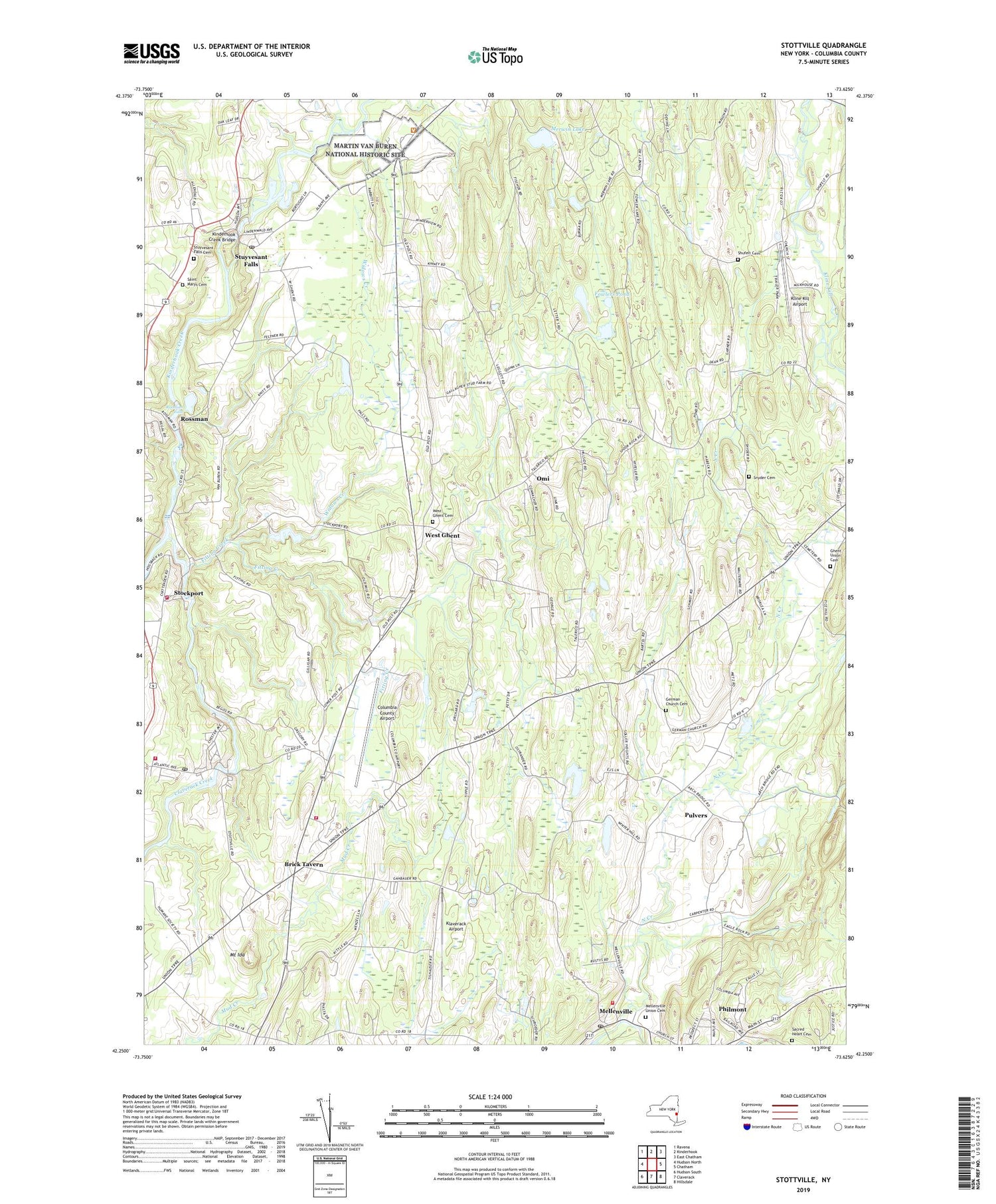Stottville New York US Topo Map Image