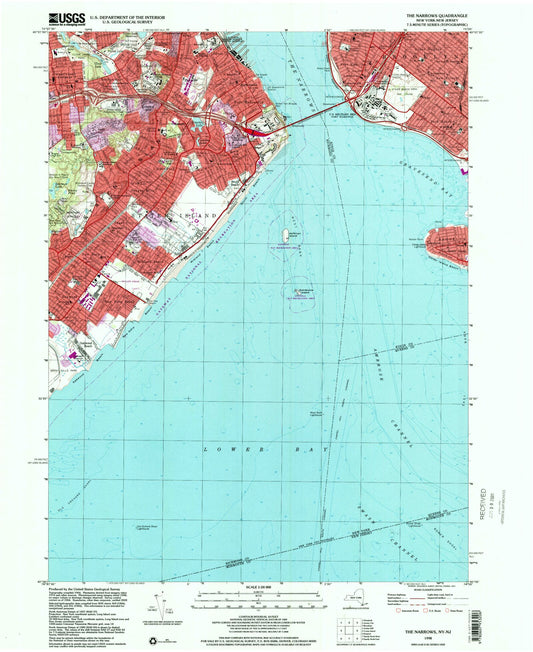 Classic USGS The Narrows New York 7.5'x7.5' Topo Map Image