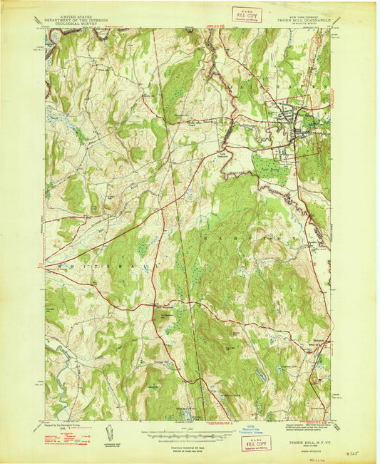 Classic USGS Thorn Hill New York 7.5'x7.5' Topo Map Image
