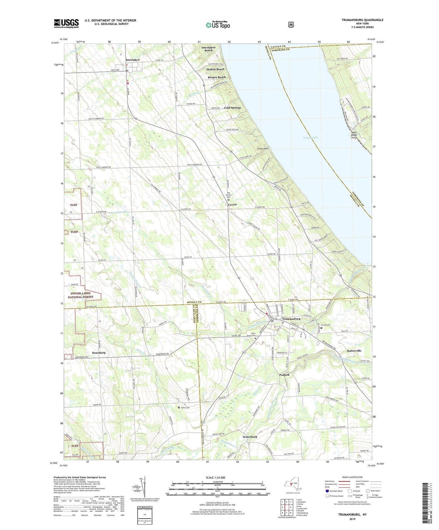 Trumansburg New York US Topo Map Image