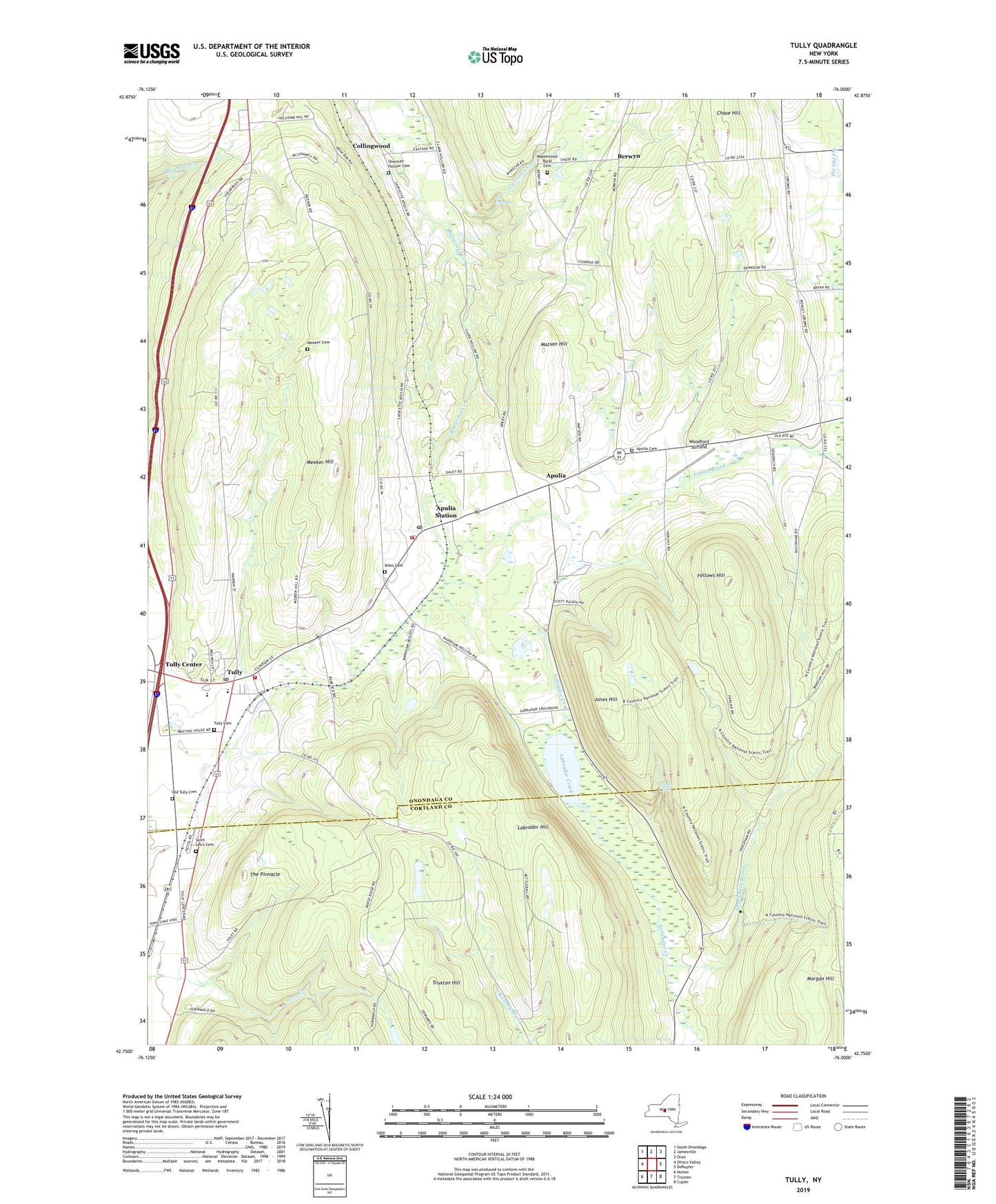 Tully New York US Topo Map Image