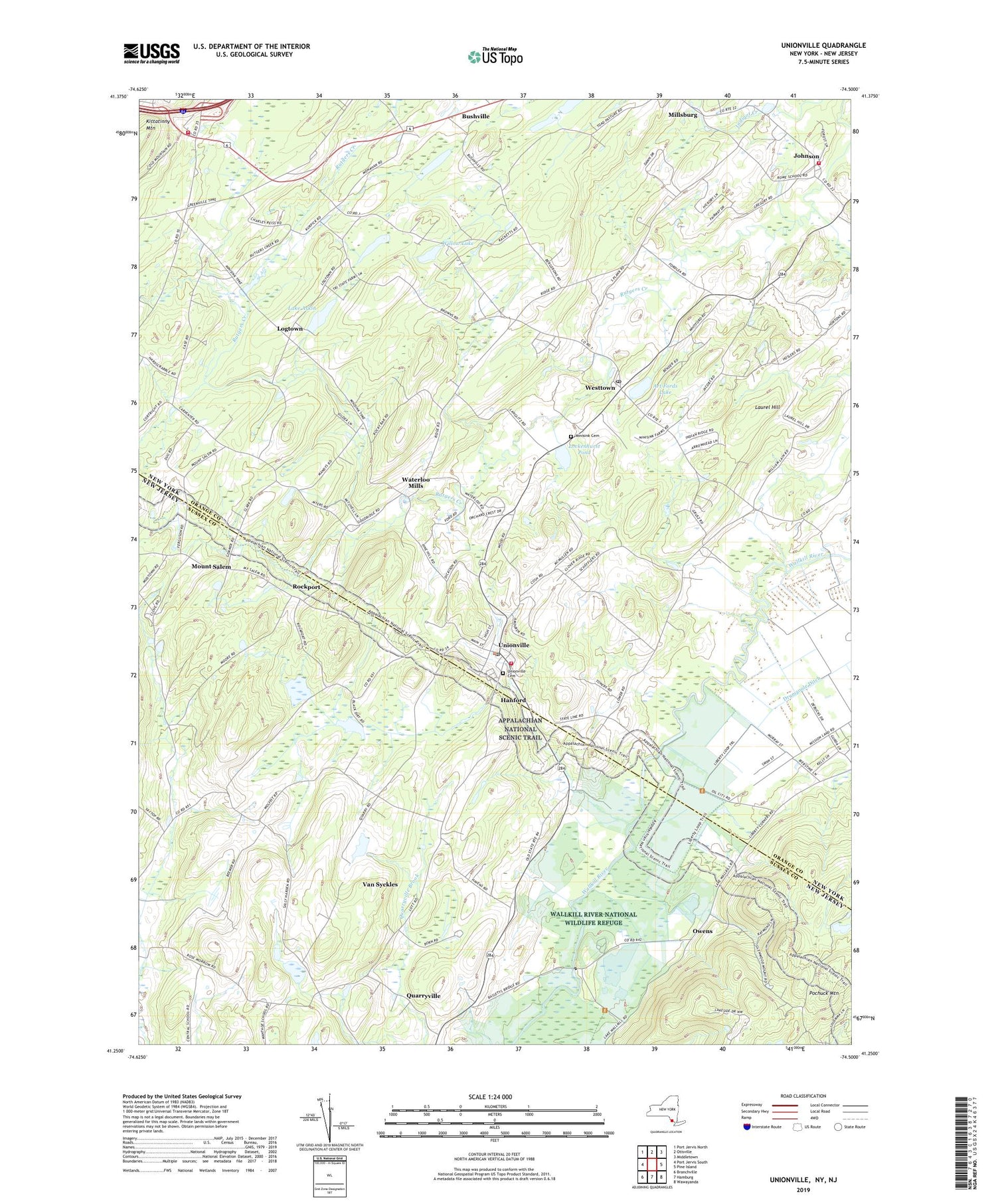 Unionville New York US Topo Map Image