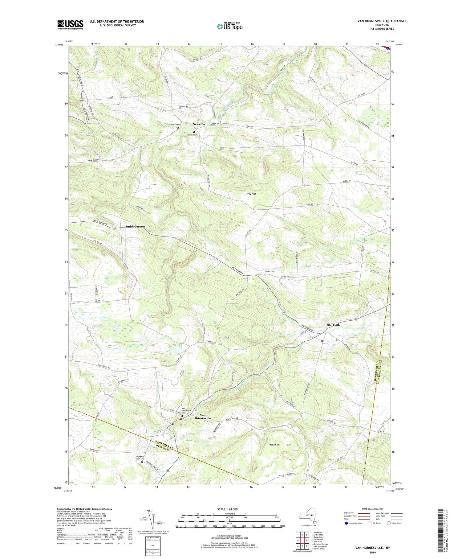 Van Hornesville New York US Topo Map Image