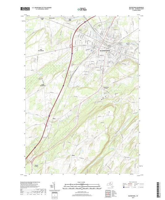 Watertown New York US Topo Map Image