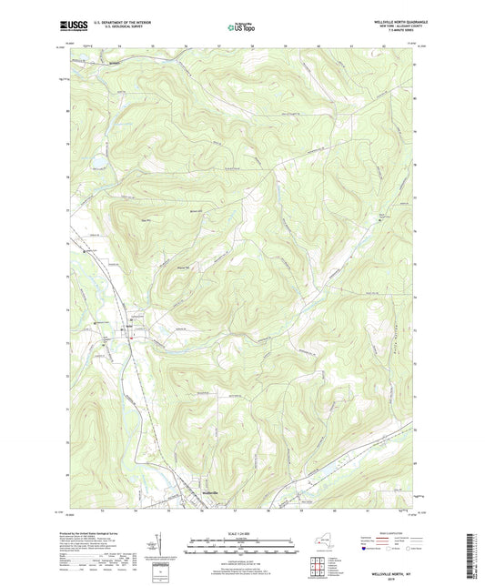 Wellsville North New York US Topo Map Image