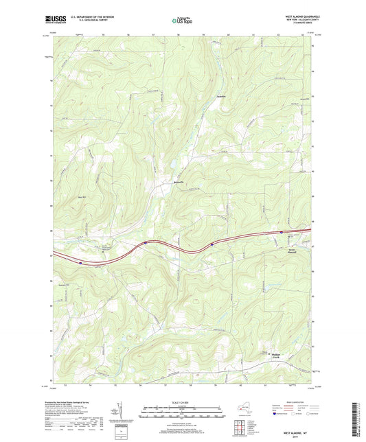 West Almond New York US Topo Map Image