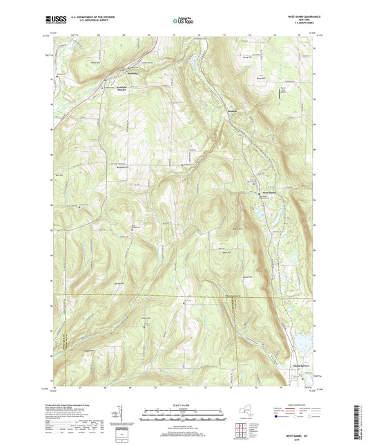 West Danby New York US Topo Map Image
