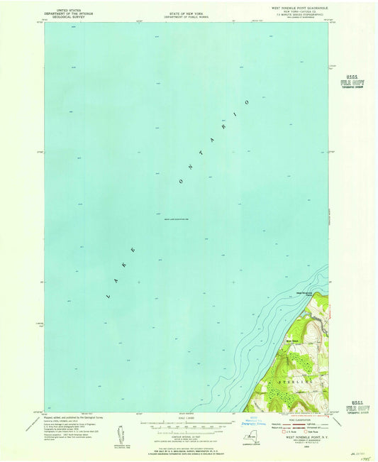 Classic USGS West Ninemile Point New York 7.5'x7.5' Topo Map Image