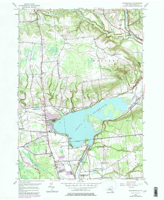Classic USGS Westernville New York 7.5'x7.5' Topo Map Image
