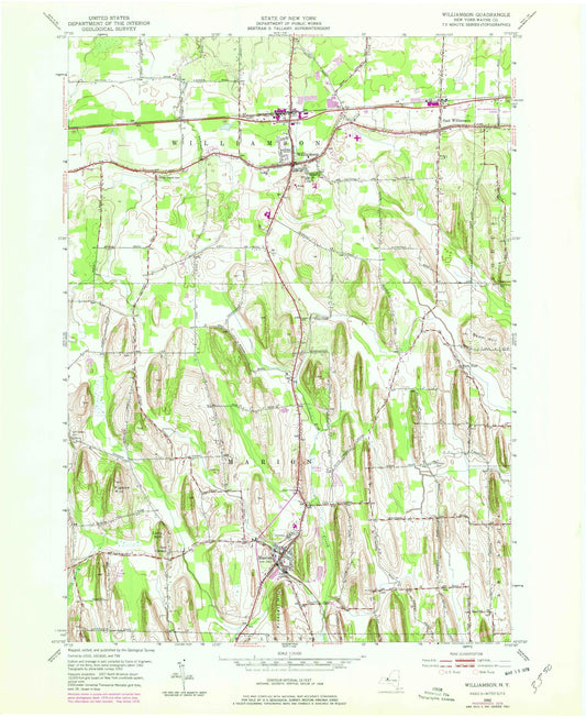 Classic USGS Williamson New York 7.5'x7.5' Topo Map Image