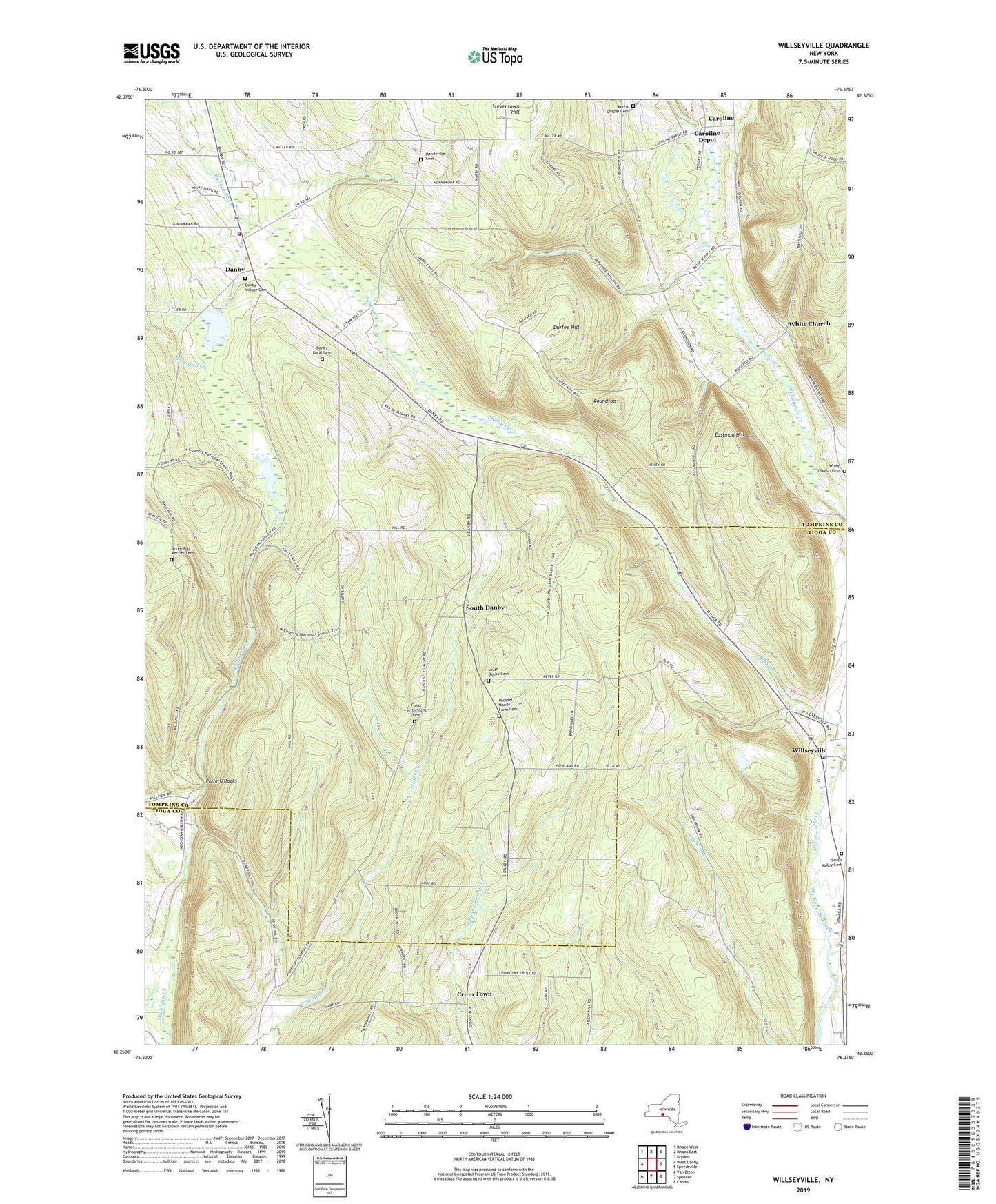 Willseyville New York US Topo Map Image