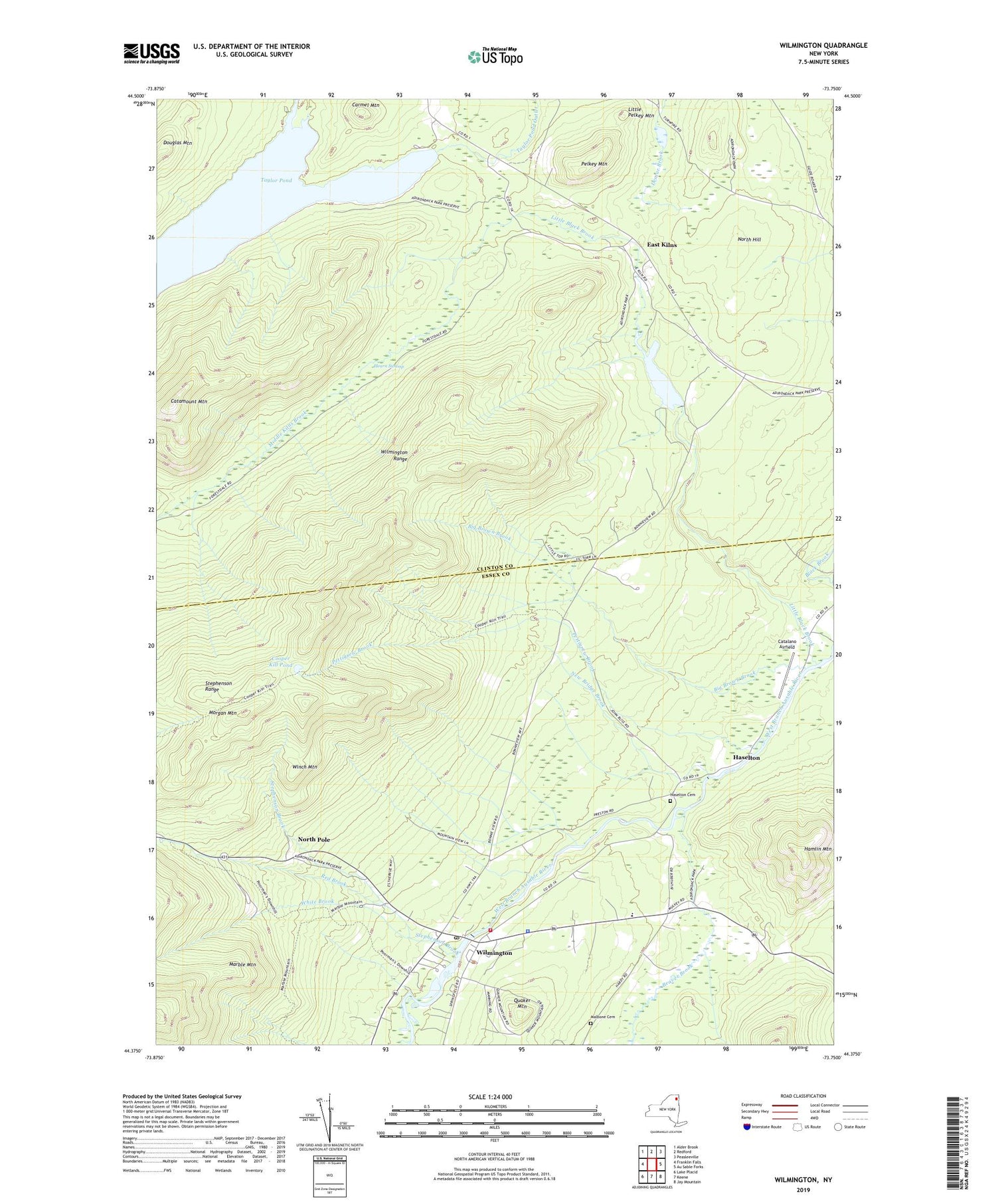 Wilmington New York US Topo Map Image