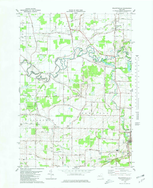 Classic USGS Wolcottsville New York 7.5'x7.5' Topo Map Image