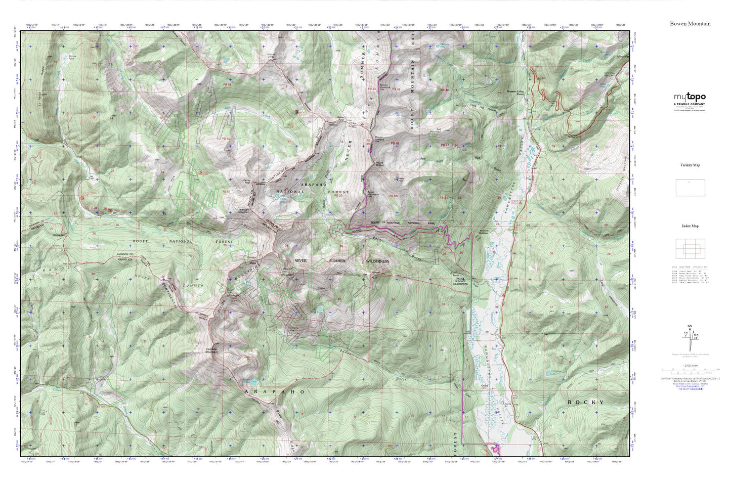 Never Summer Wilderness MyTopo Explorer Series Map Image