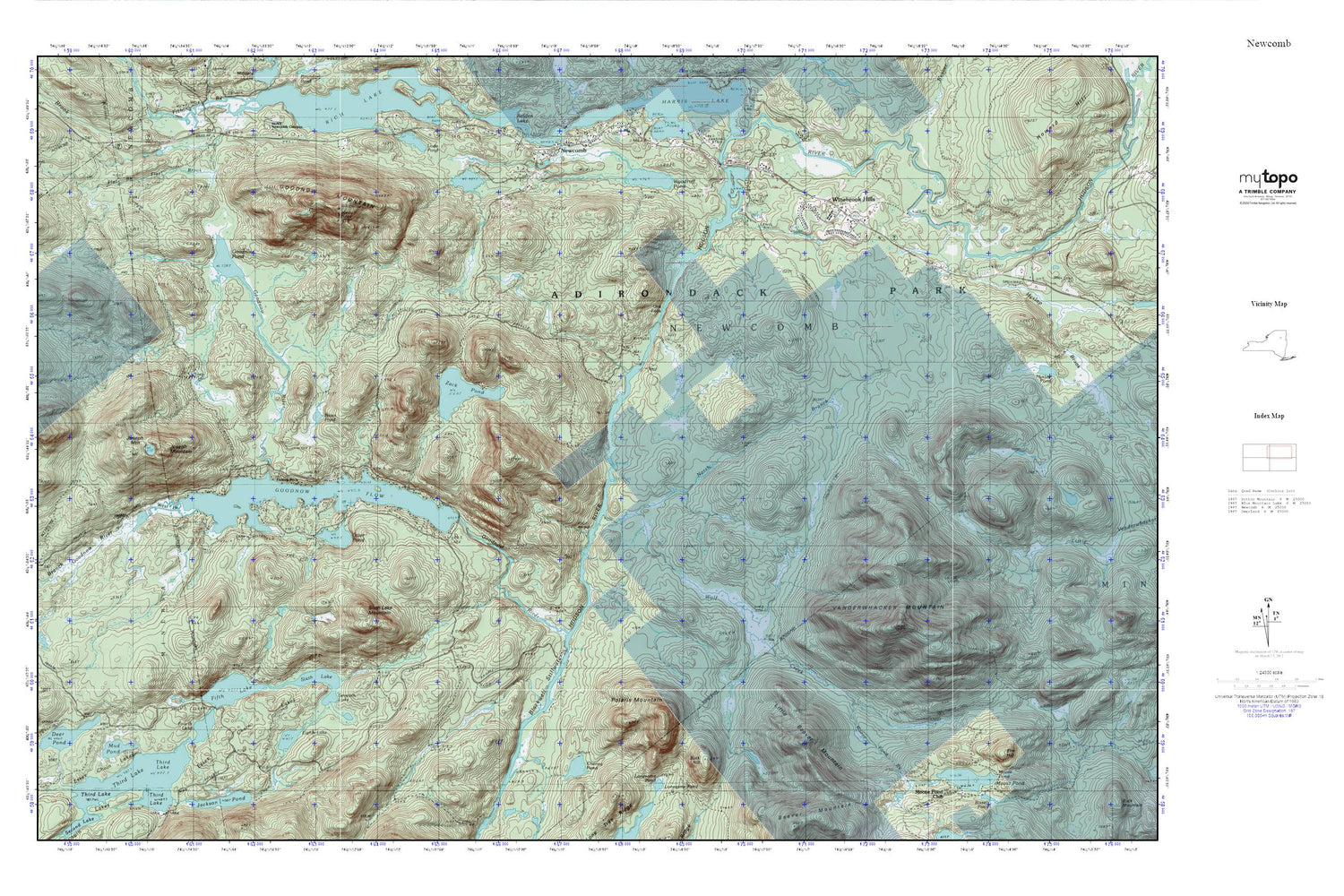 Newcomb MyTopo Explorer Series Map Image