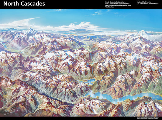 North Cascades National Park Wall Map Image