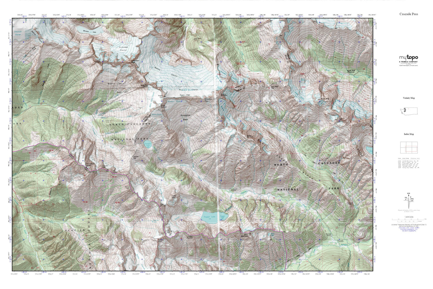 North Cascades NP MyTopo Explorer Series Map Image