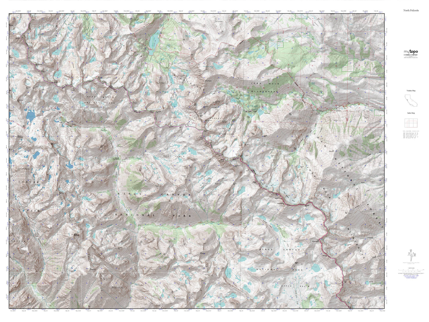 North Palisade MyTopo Explorer Series Map Image