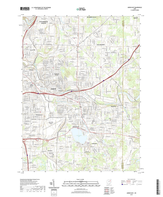 Akron East Ohio US Topo Map Image