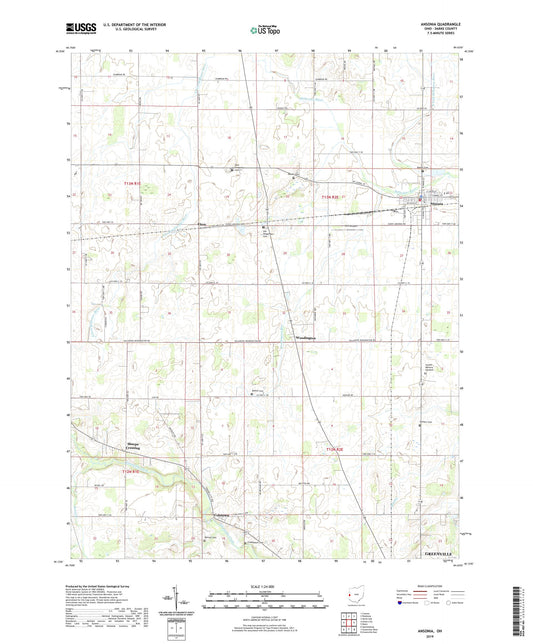 Ansonia Ohio US Topo Map Image