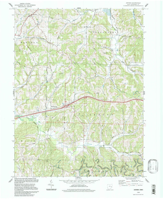 Classic USGS Antrim Ohio 7.5'x7.5' Topo Map Image