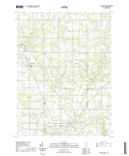 Ashland North Ohio US Topo Map Image
