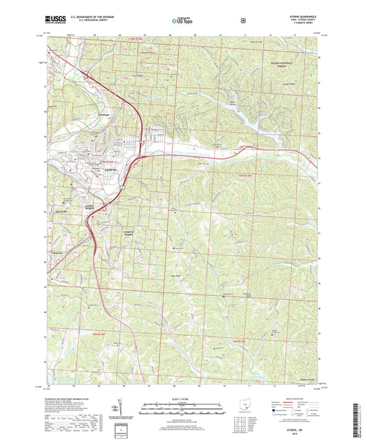 Athens Ohio US Topo Map Image