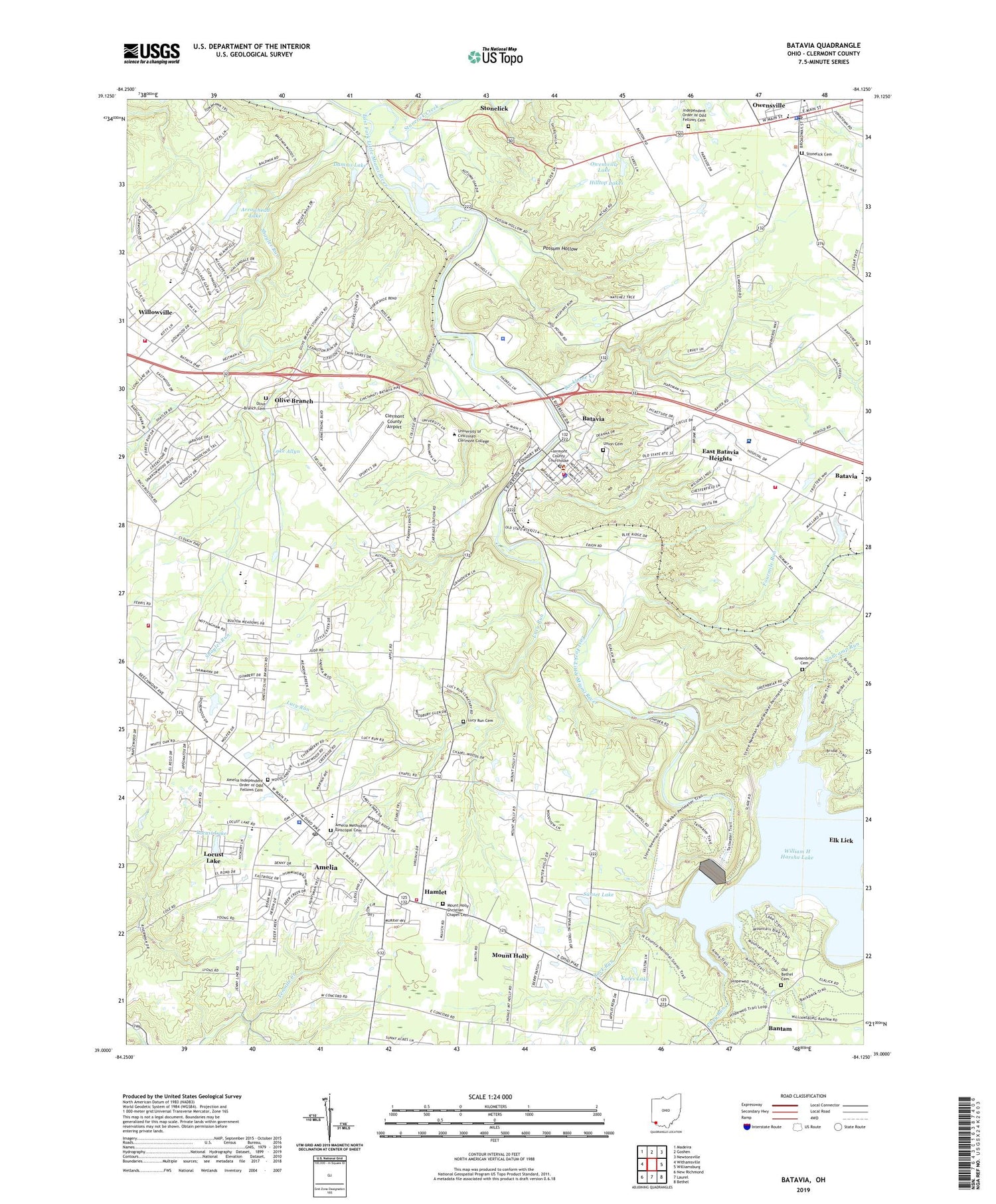 Batavia Ohio US Topo Map Image