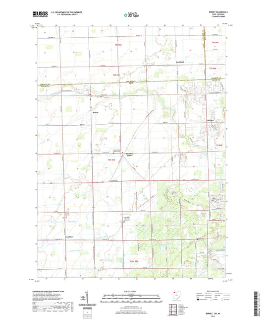 Berkey Ohio US Topo Map Image