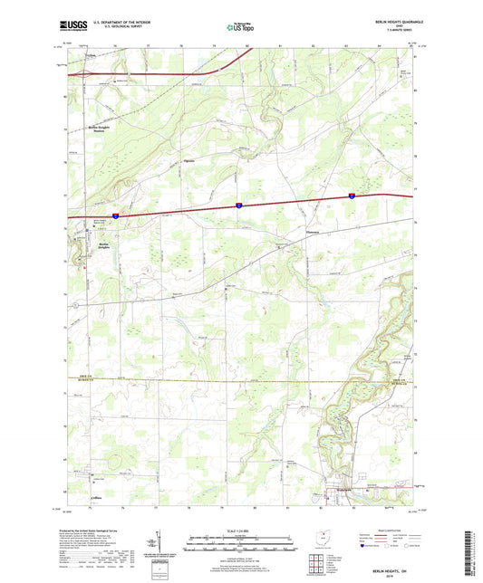 Berlin Heights Ohio US Topo Map Image