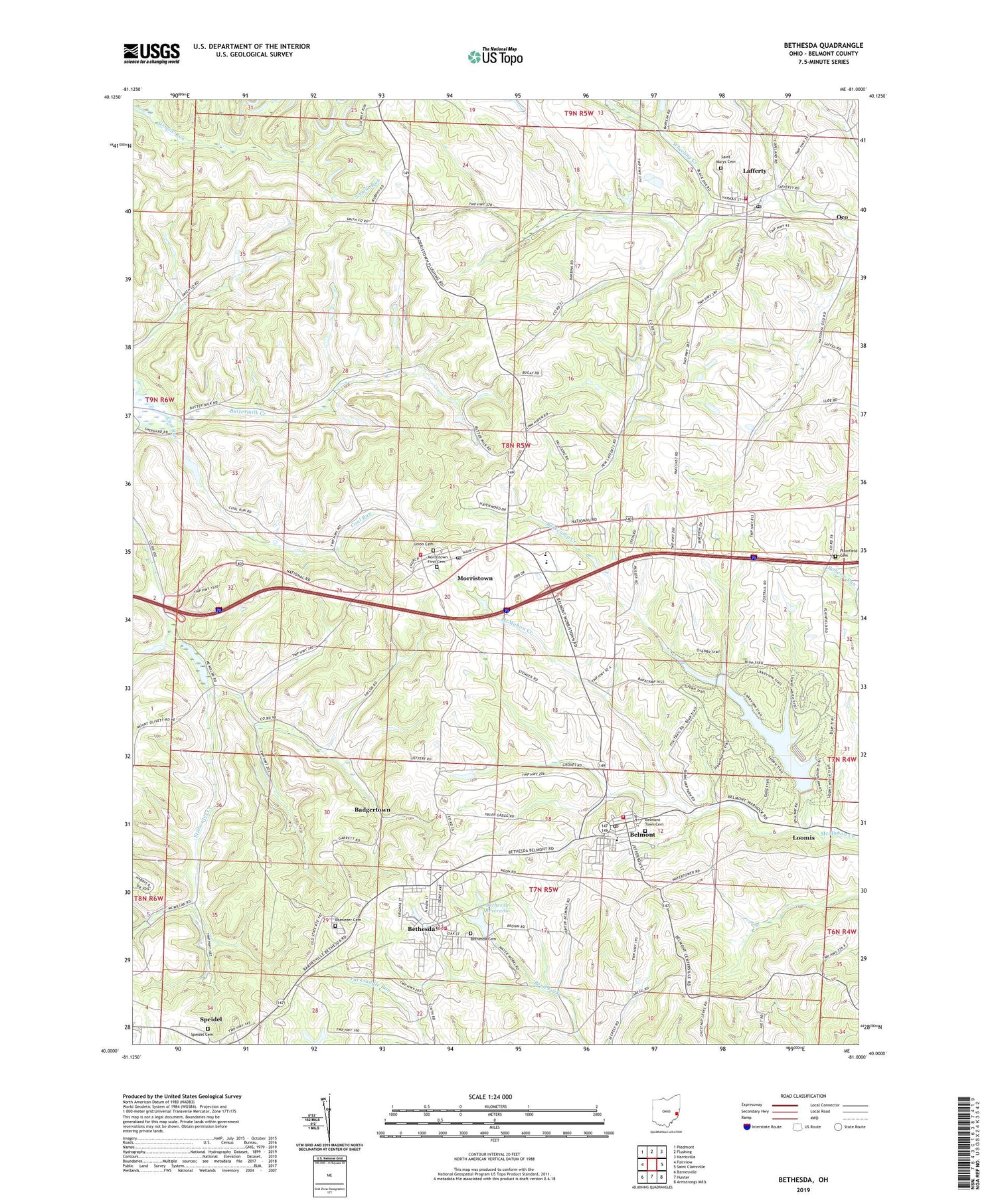 Bethesda Ohio US Topo Map Image