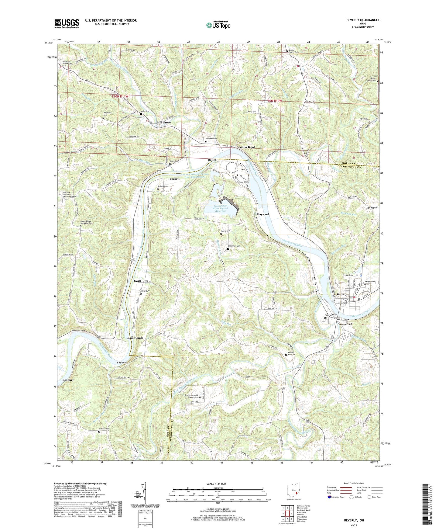 Beverly Ohio US Topo Map Image