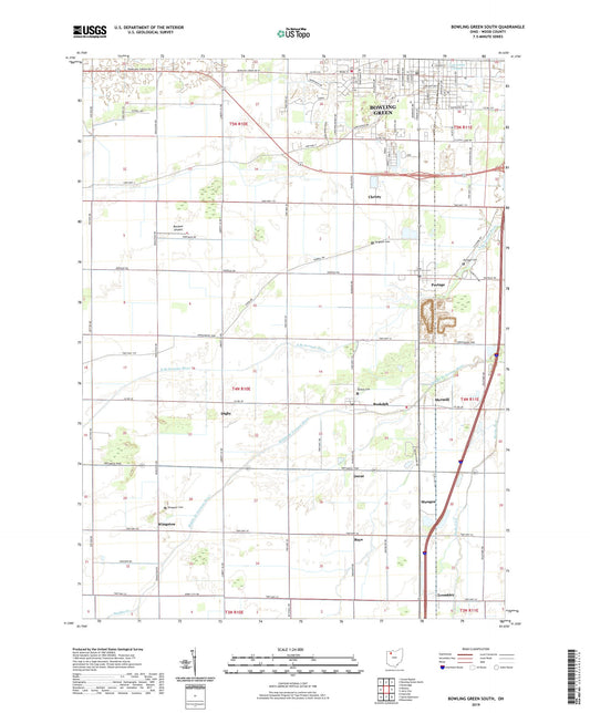Bowling Green South Ohio US Topo Map Image