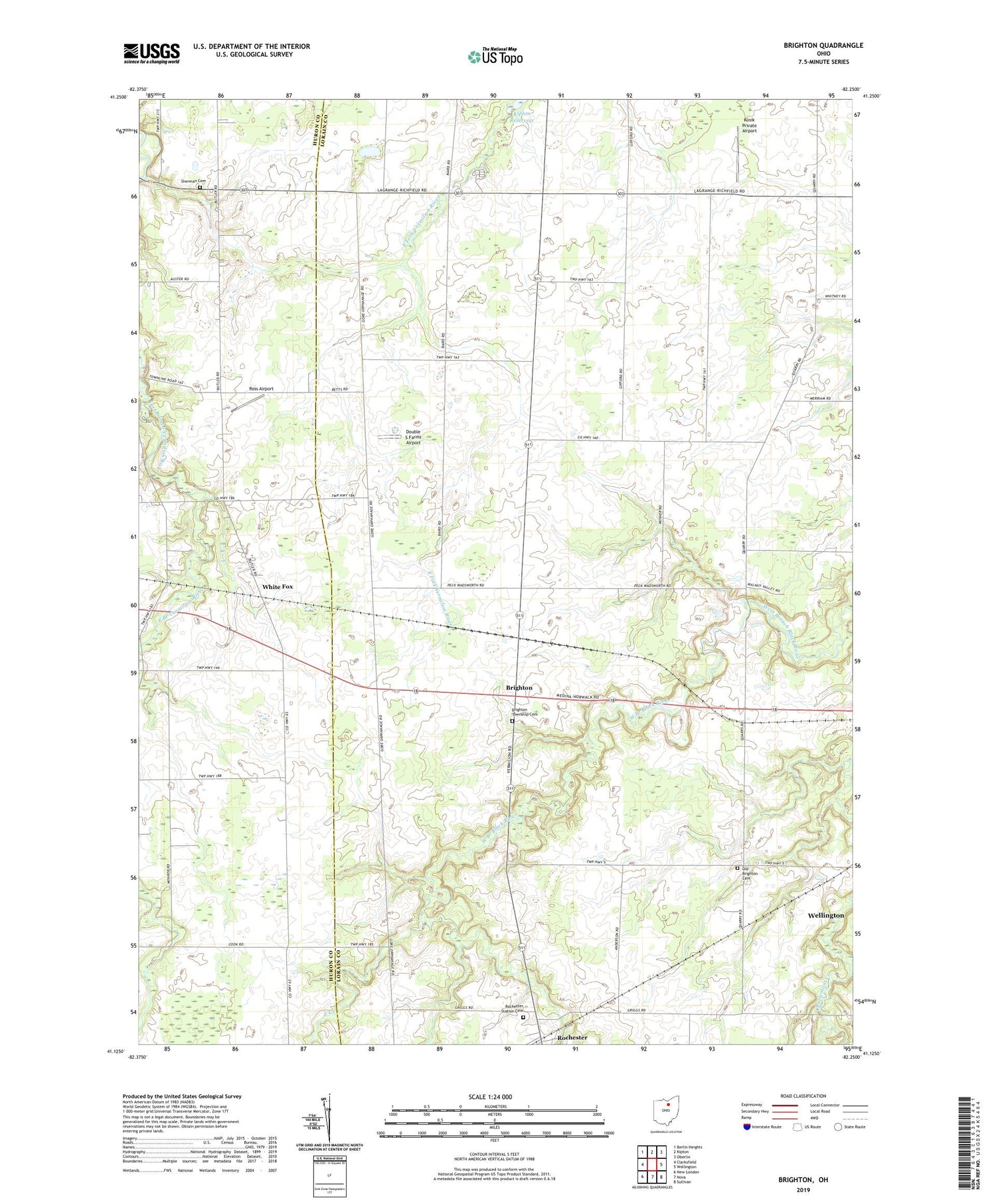 Brighton Ohio US Topo Map Image