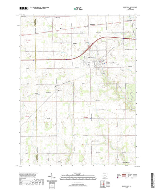 Brookville Ohio US Topo Map Image