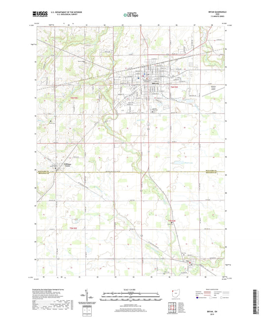Bryan Ohio US Topo Map Image