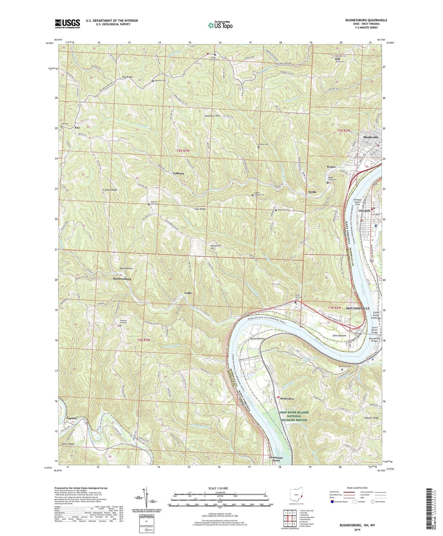 Businessburg Ohio US Topo Map Image