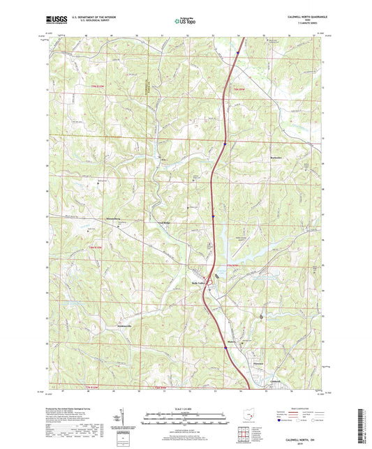 Caldwell North Ohio US Topo Map Image