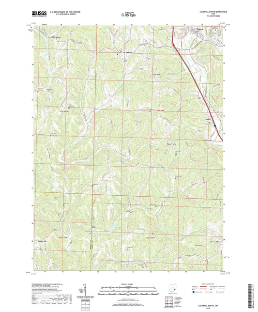 Caldwell South Ohio US Topo Map Image