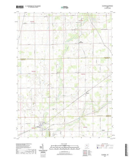 Caledonia Ohio US Topo Map Image