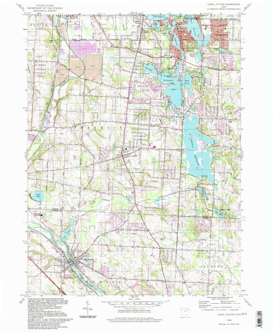 Classic USGS Canal Fulton Ohio 7.5'x7.5' Topo Map Image