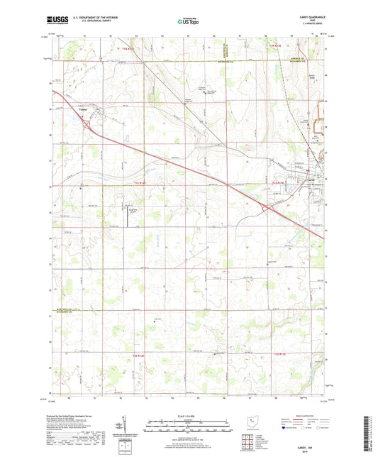 Carey Ohio US Topo Map Image
