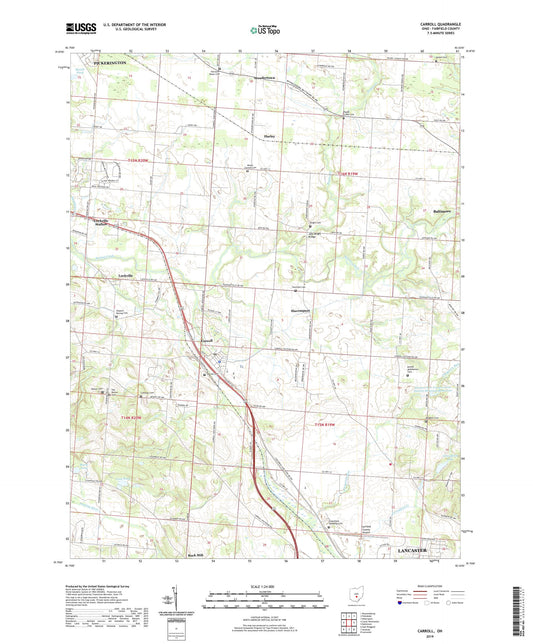 Carroll Ohio US Topo Map Image