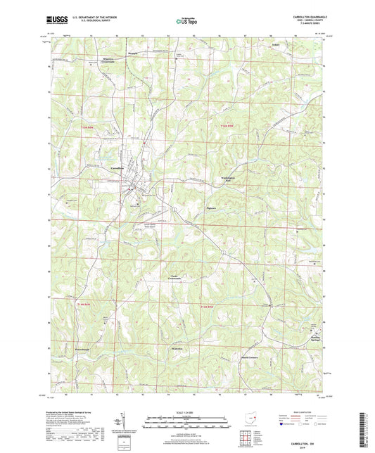 Carrollton Ohio US Topo Map Image