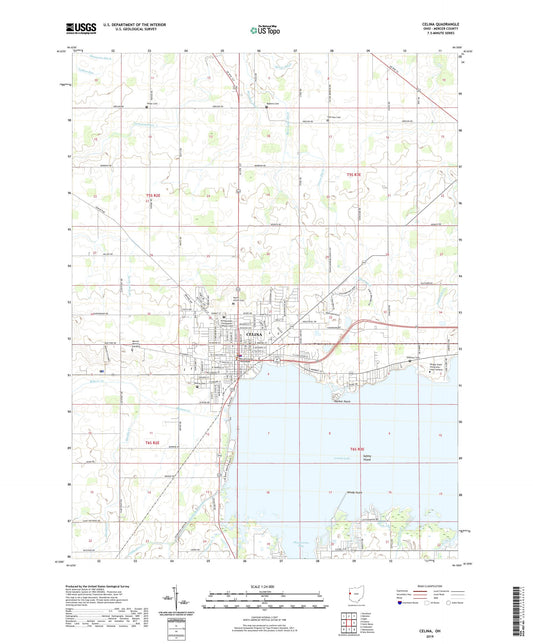 Celina Ohio US Topo Map Image