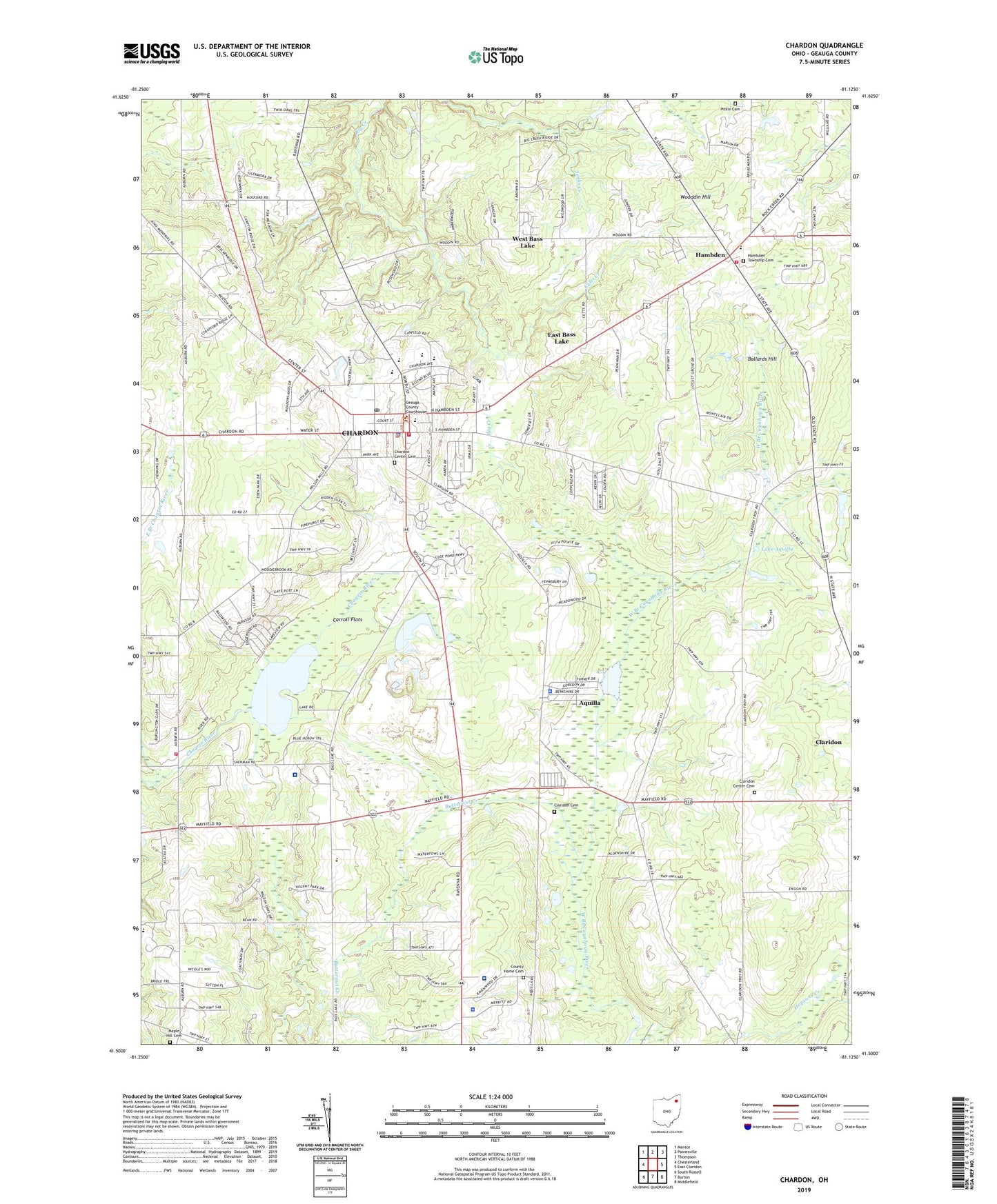 Chardon Ohio US Topo Map Image