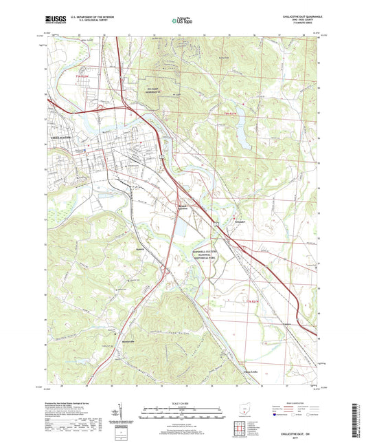 Chillicothe East Ohio US Topo Map Image