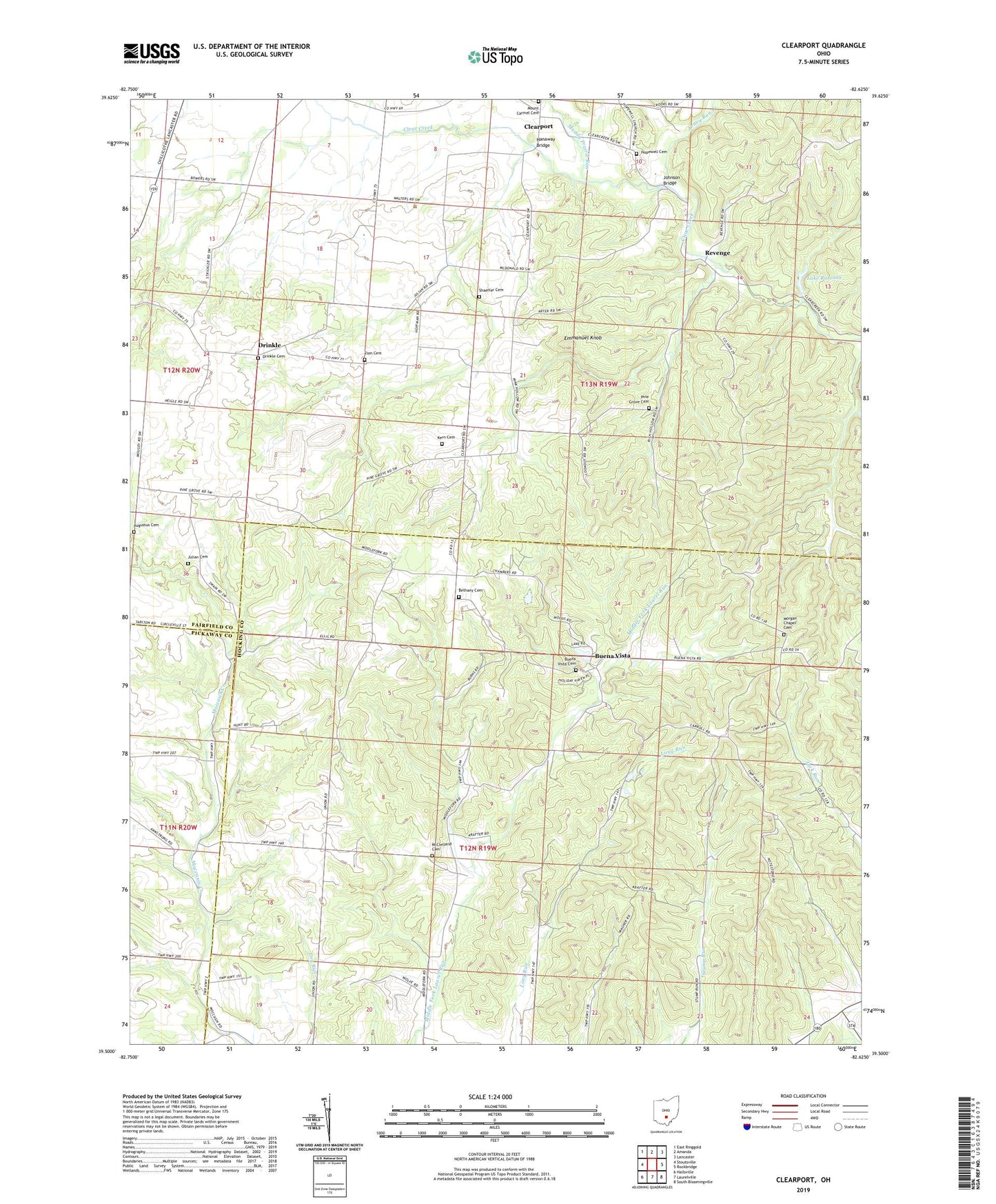 Clearport Ohio US Topo Map Image