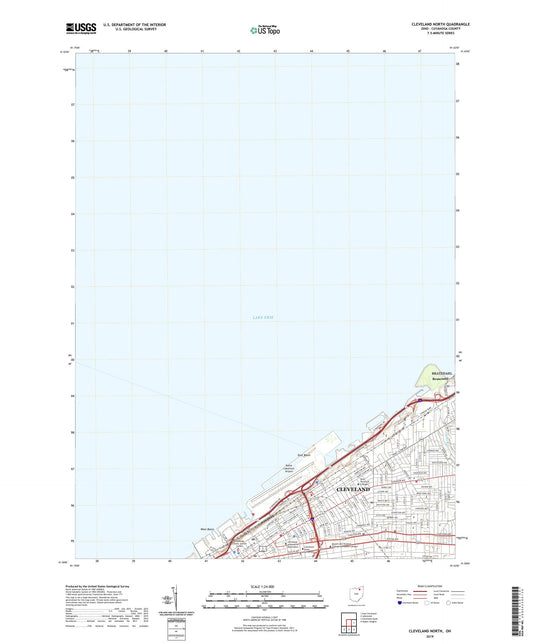 Cleveland North Ohio US Topo Map Image